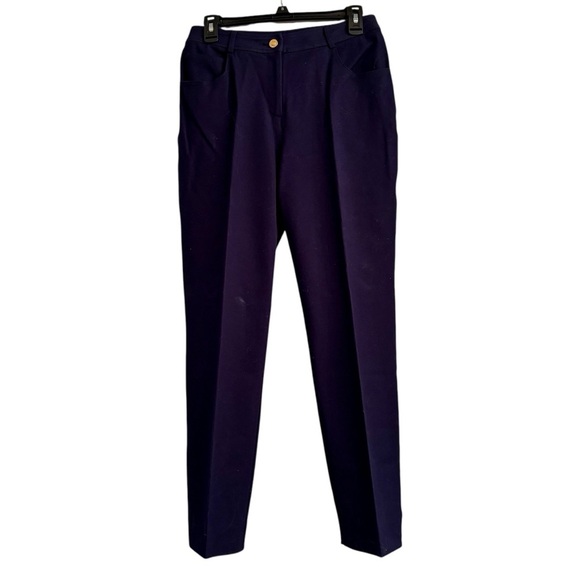 St. John Sport Navy Blue Straight Leg Casual Pant, Womens size 4 - Picture 1 of 12